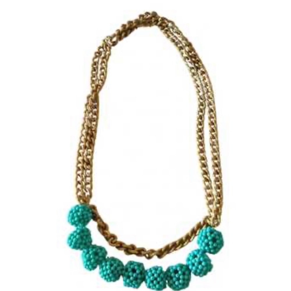 Gold and Turquoise Statement Necklace! Great price. Vintage!